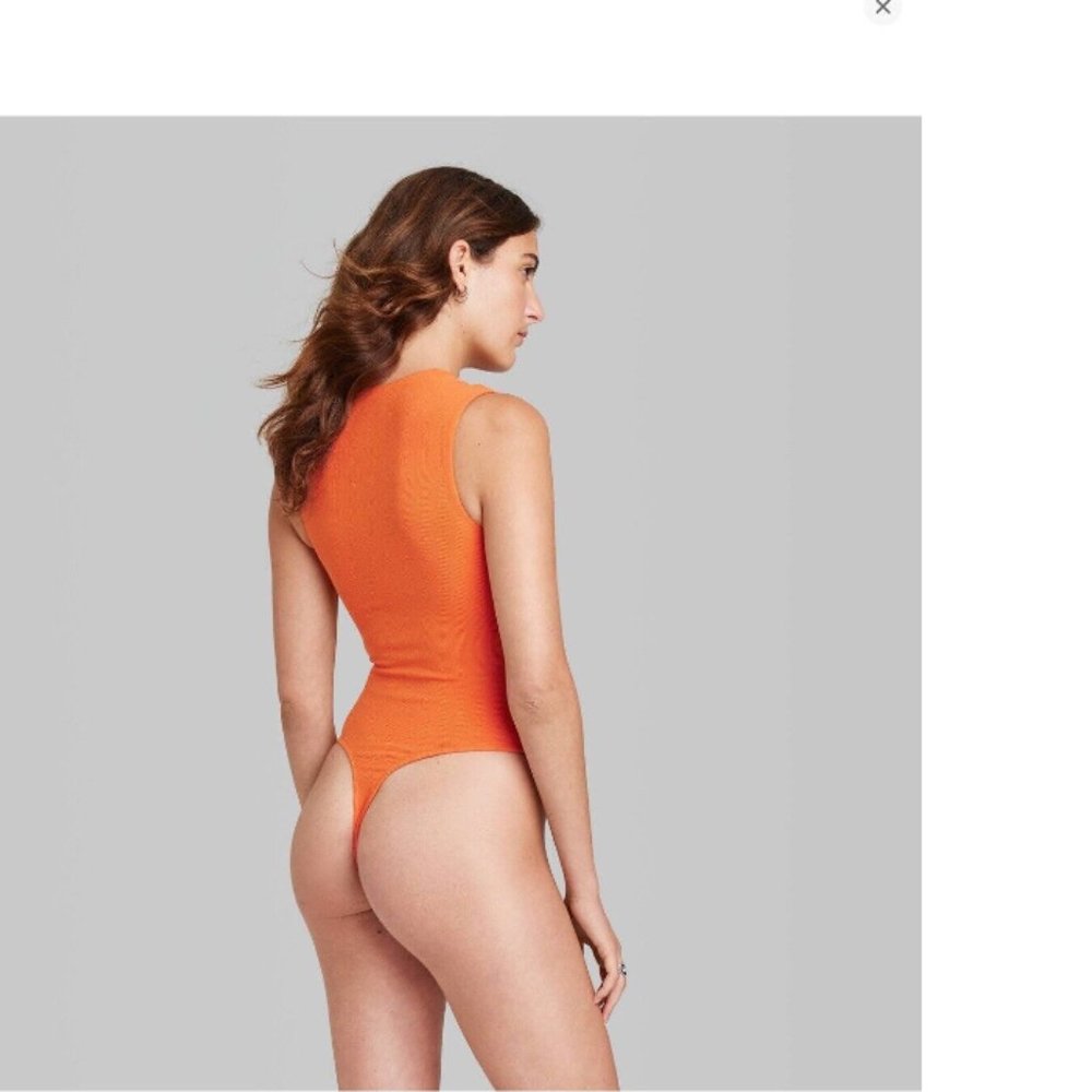 Wild Fable Women's Square Neck Bodysuit  Dark Orange Choose from XXS or SM